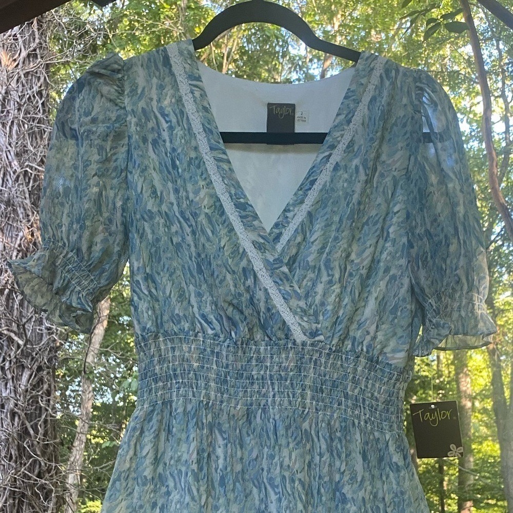 Taylor Cottagecore Romantic Festival Baby Doll Feminine Abstract Mini Dress - Picture 6 of 11